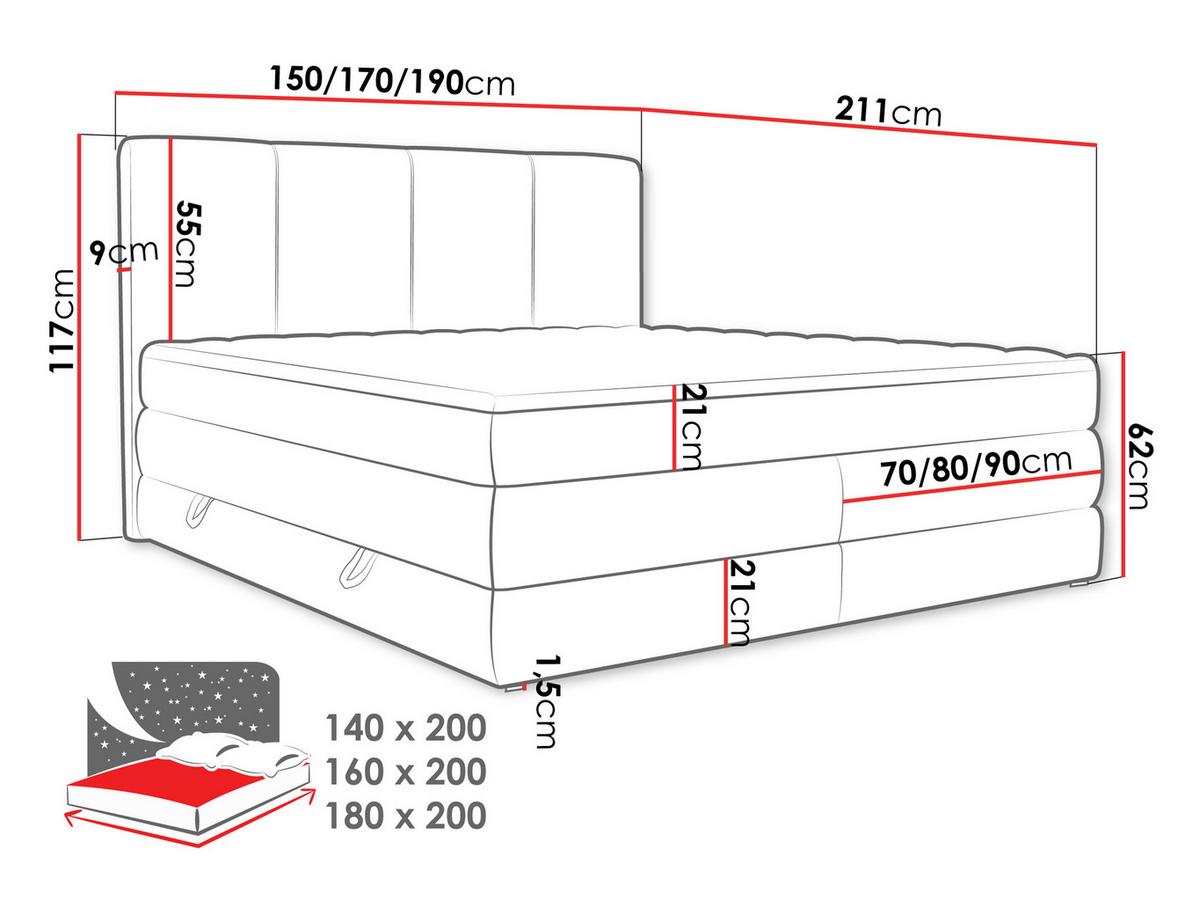 BOXSPRINGBETT Point - Blaugrau, Holz/Holzwerkstoff (140/200cm) - MIRJAN24