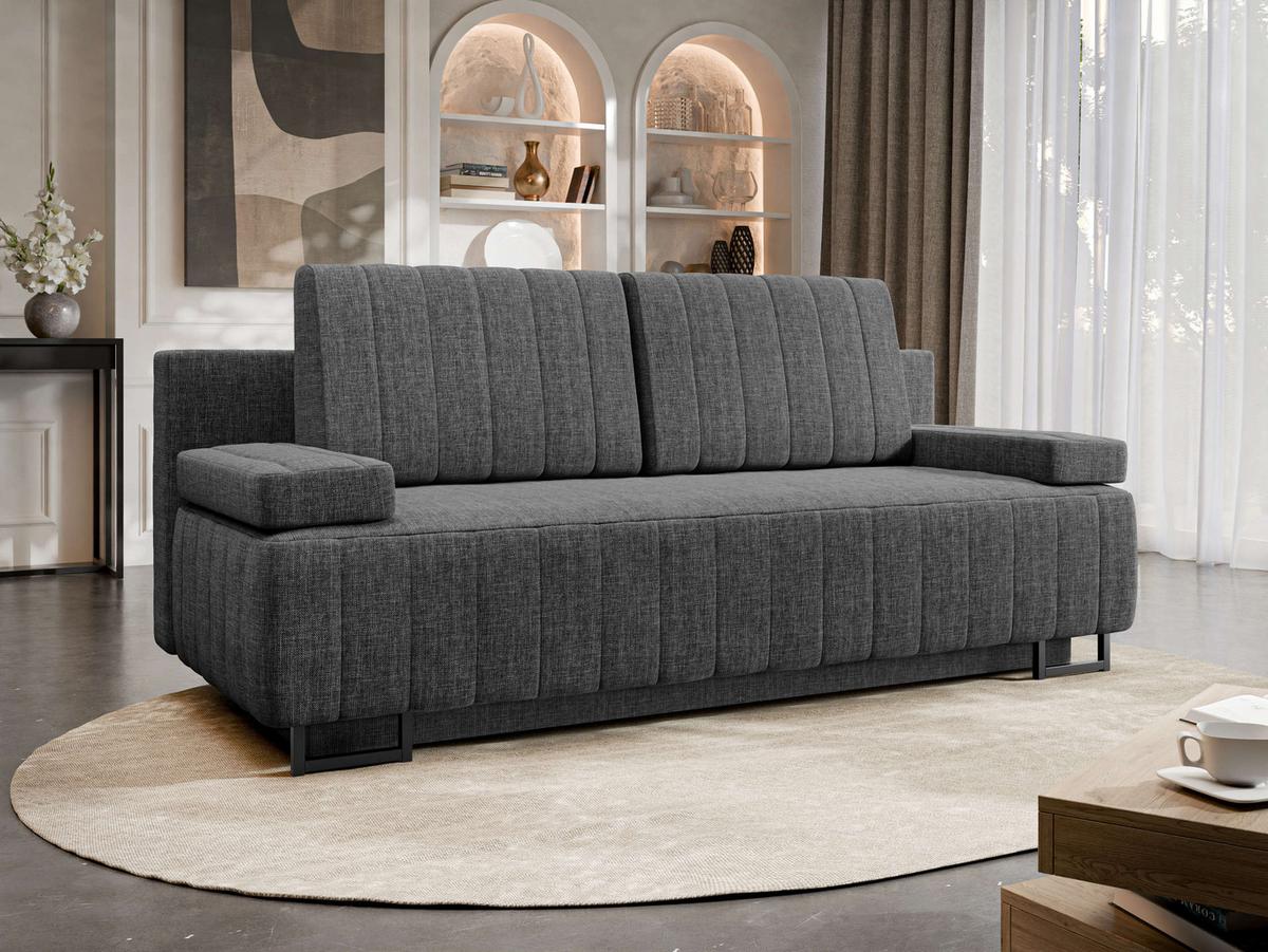 SCHLAFSOFA Laguna - Graphitfarben/Schwarz, Holz/Textil (200/90/90cm) - MIRJAN24