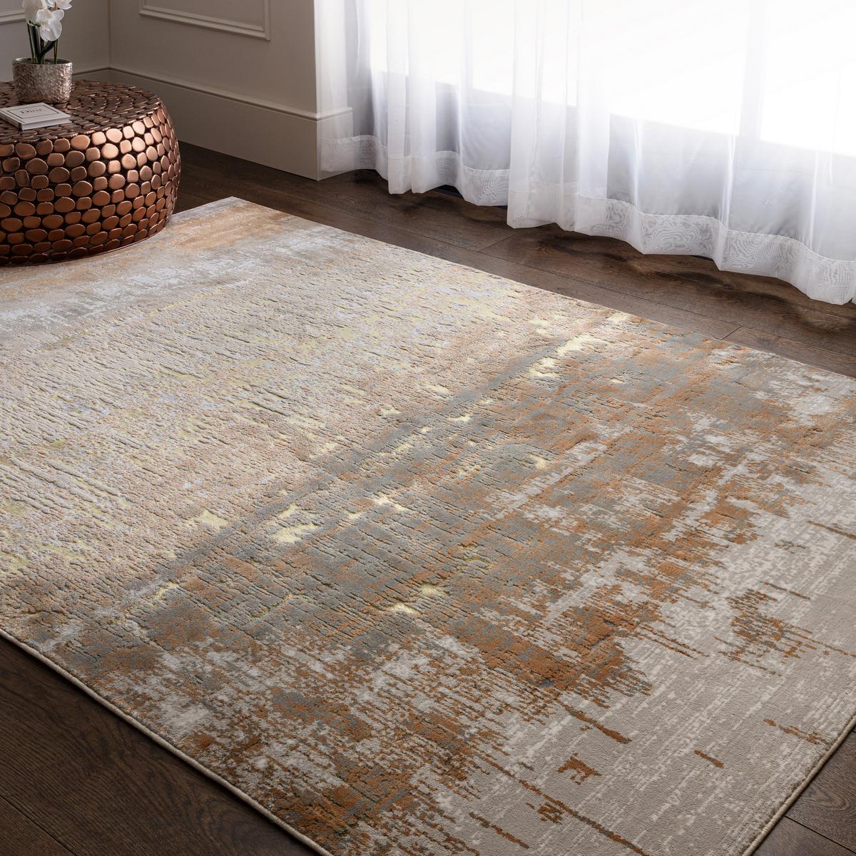 TEPPICH SARNTAL, abstrakt, Gold, 120 x 170 cm - Goldfarben, Textil (170/120cm) - KADIMA DESIGN