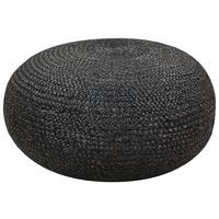 POUF Jute Schwarz Tifelt - Schwarz, Textil (50/20/50cm) - Beliani
