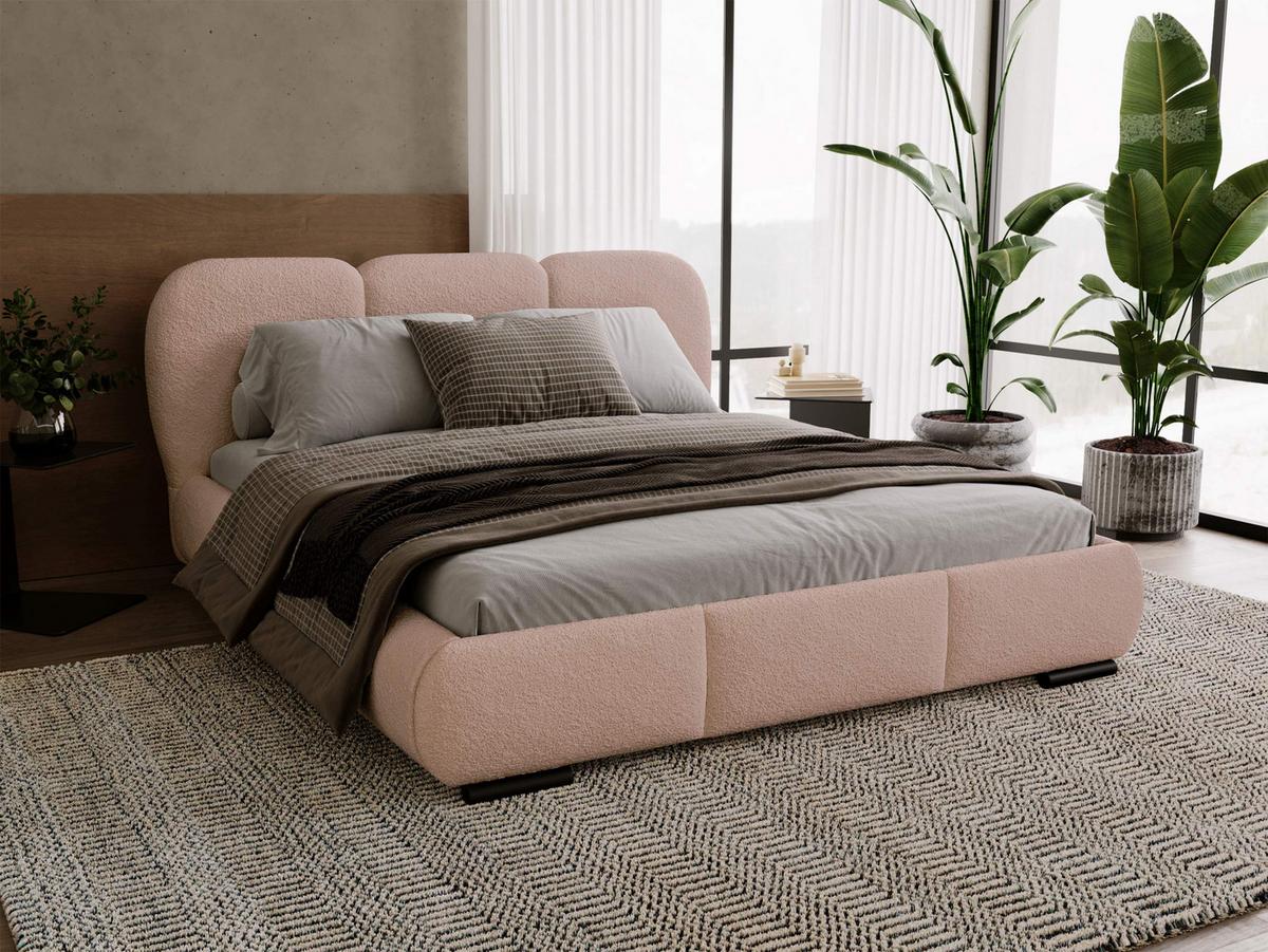 POLSTERBETT Rosa - Eichefarben/Schwarz, Holz/Textil (140/200cm) - MIRJAN24