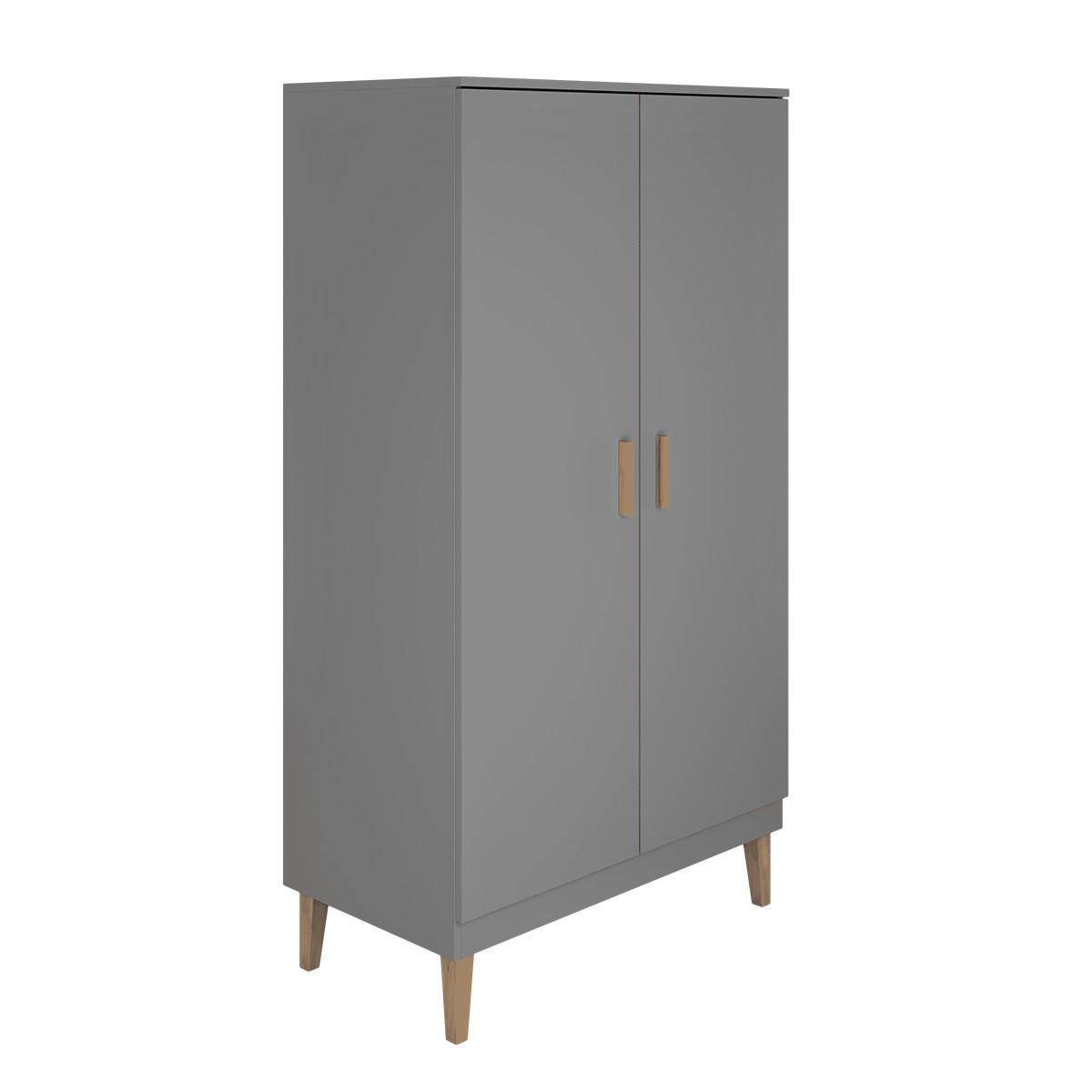 SCHRANK 2 Türen Kubi Grau - Grau, Holzwerkstoff (184/55/100cm) - Petits-meubles