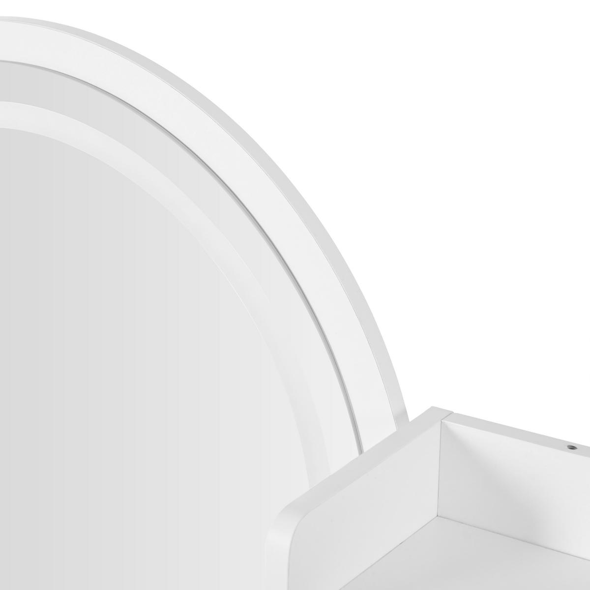 SCHMINKTISCH Weiß mit led-spiegel & 9 staufächern - Weiß, Holzwerkstoff (120/135/40cm) - Urban Meuble