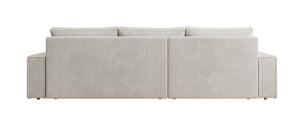 ECKSOFA Alice mit Bettkasten und Schlaffunktion, Cordstoff in L-Form - Creme, Textil (289/184cm)