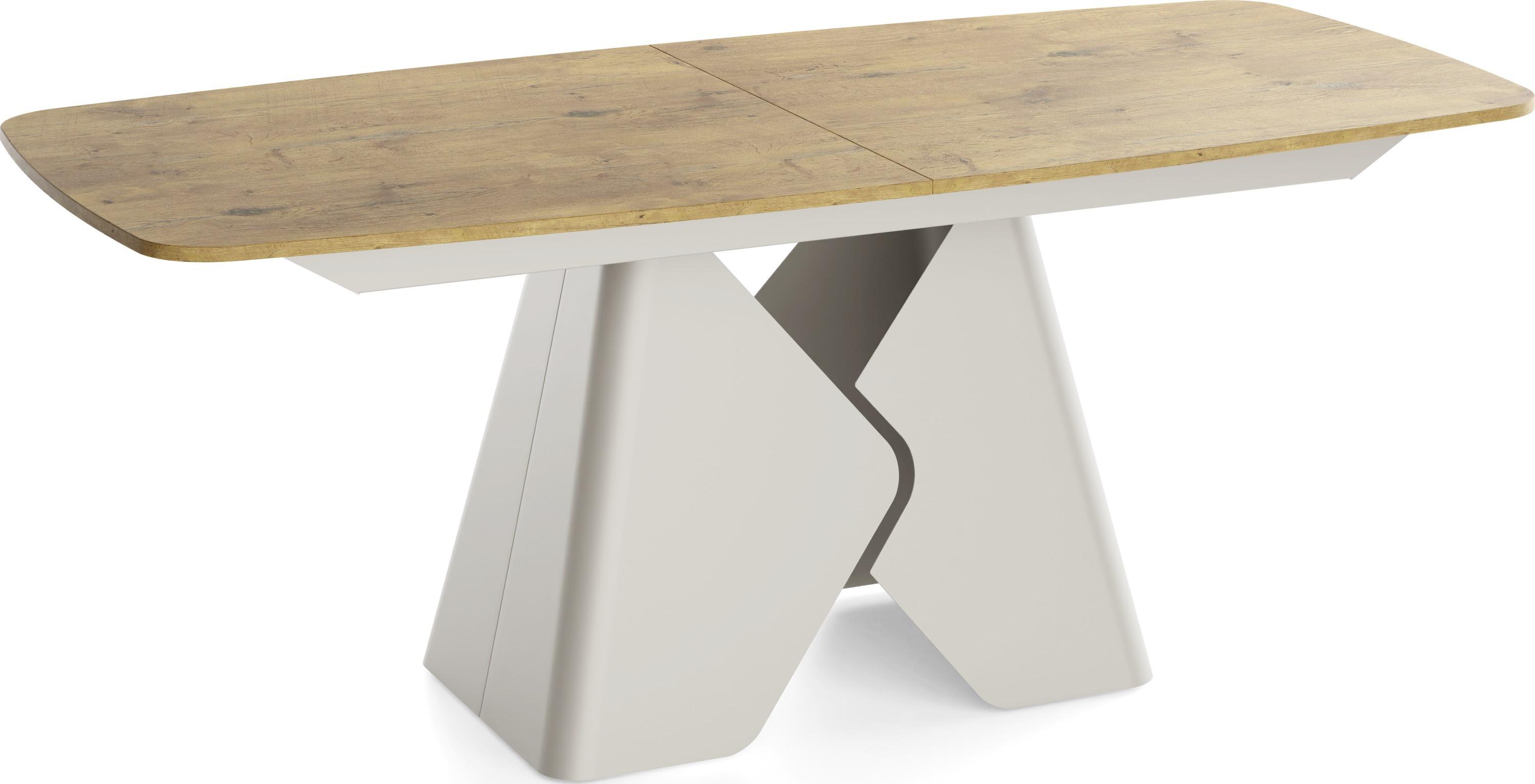 ESSTISCH Vanta rechteckig ausziehbar verlängerbar mit Metallgestell in Kaschmir Grau, Eiche Hell Braun 180-270/90/76 cm - Eichefarben/Schwarz, Holzwerkstoff/Metall (90/270/76cm) - WFL GROUP