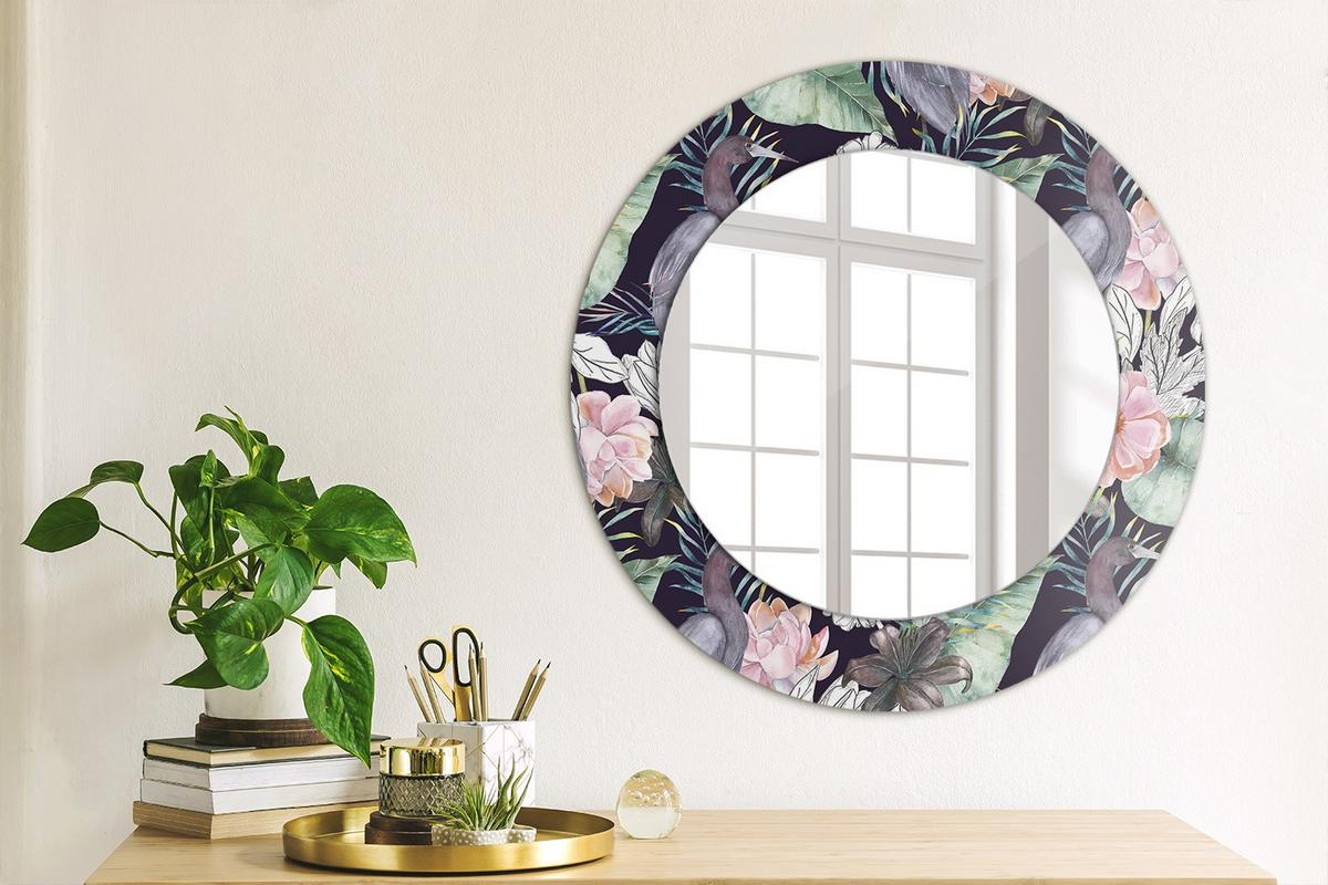 SPIEGEL Rund Ø 50 cm mit Aufdruck - Multicolor, Glas (50/50/0.4cm) - Wallfluent