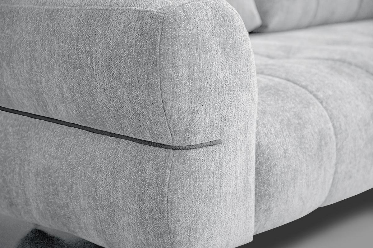 SOFA SALVINI 3-Sitzer, hellgrau - Hellgrau/Schwarz, Holzwerkstoff/Textil (176/88/99cm) - Wozimo