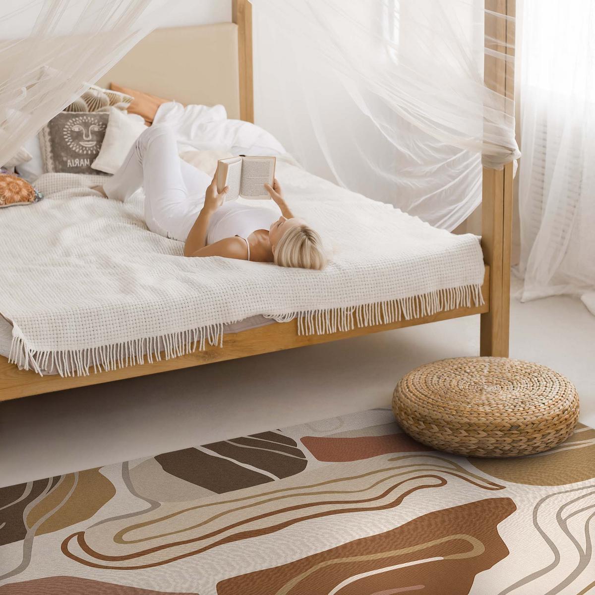 TEPPICH 80x120 cm Pastell-Boho Formen Unregelmäßige Linien & Flecken - Multicolor, Kunststoff (80/120cm) - Wallfluent