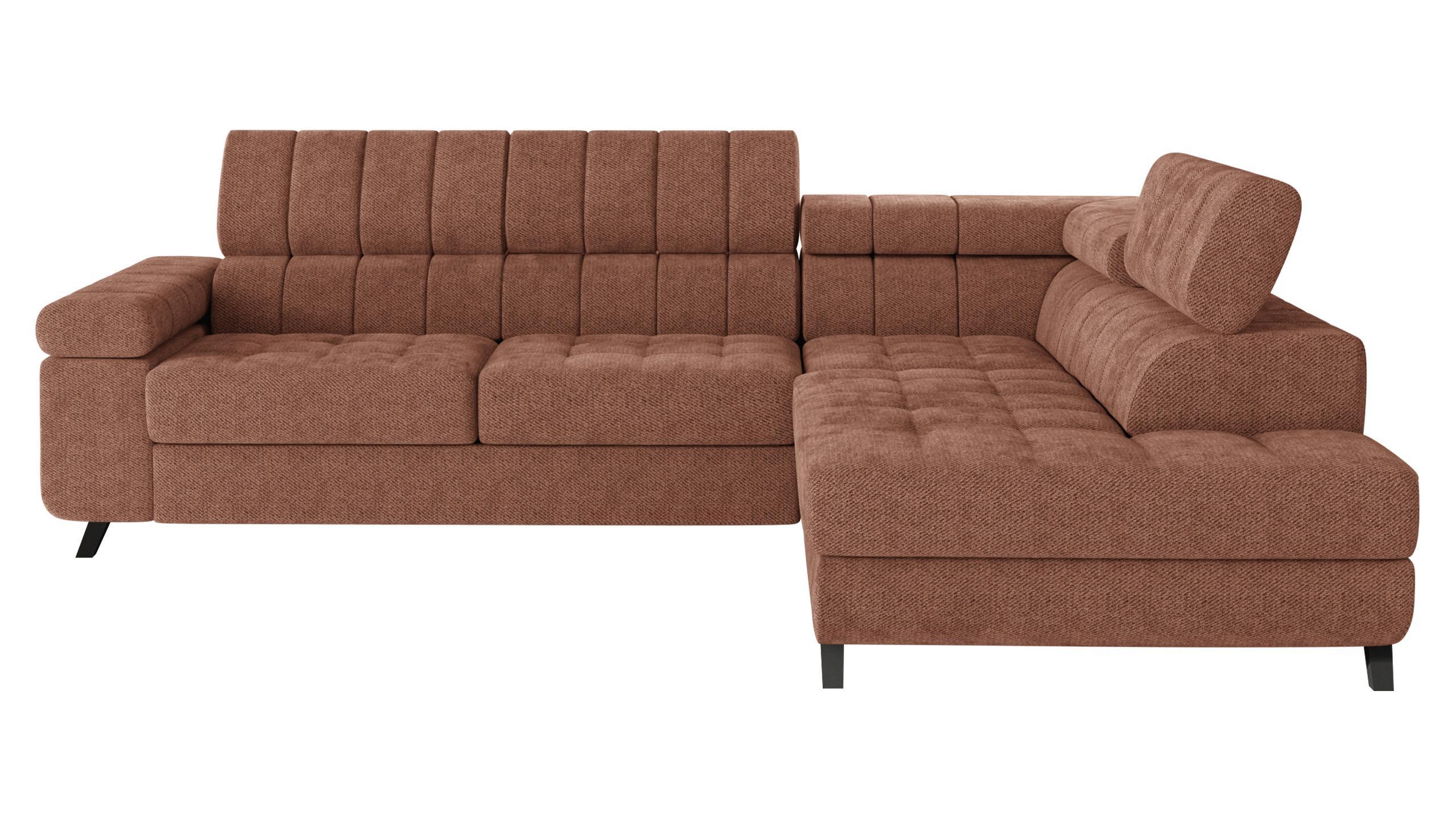 ECKSOFA Nord, Seite: Rechts - Terracotta/Schwarz, Holz/Textil (264/203cm) - MIRJAN24