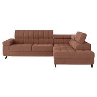 ECKSOFA Nord, Seite: Rechts - Terracotta/Schwarz, Holz/Textil (264/203cm) - MIRJAN24