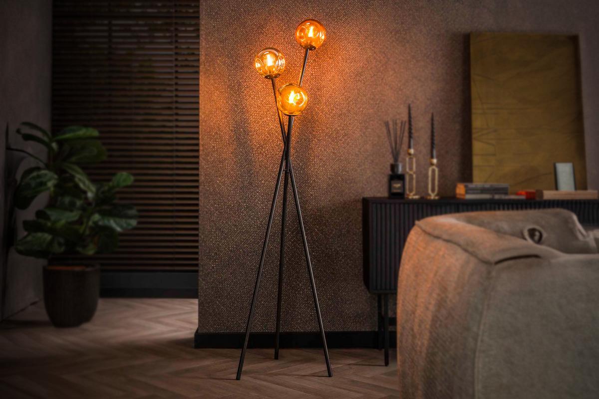 STEHLAMPE TIVOLI Schwarz Metall - Schwarz, Metall (45/45/169cm) - KAWOLA