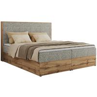 BOXBETT WOOD CLASSIC 160/200 - Beige Strukture - H4 - Beige, Textil (160/200cm) - MKS
