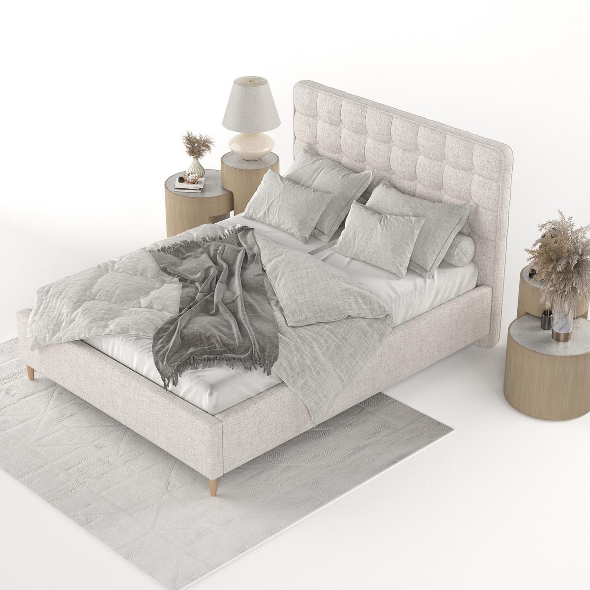 POLSTERBETT Paloma 120/200 cm Hellbeige im Neve Stoff - Sandfarben/Naturfarben, Holz/Holzwerkstoff (120/200cm) - AltaBeds