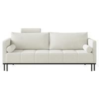 SCHLAFSOFA Skilia mit Schlaffunktion, 3-Sitzer 224 cm - Taupe/Schwarz, Textil/Metall (224/85/102cm) - Selsey
