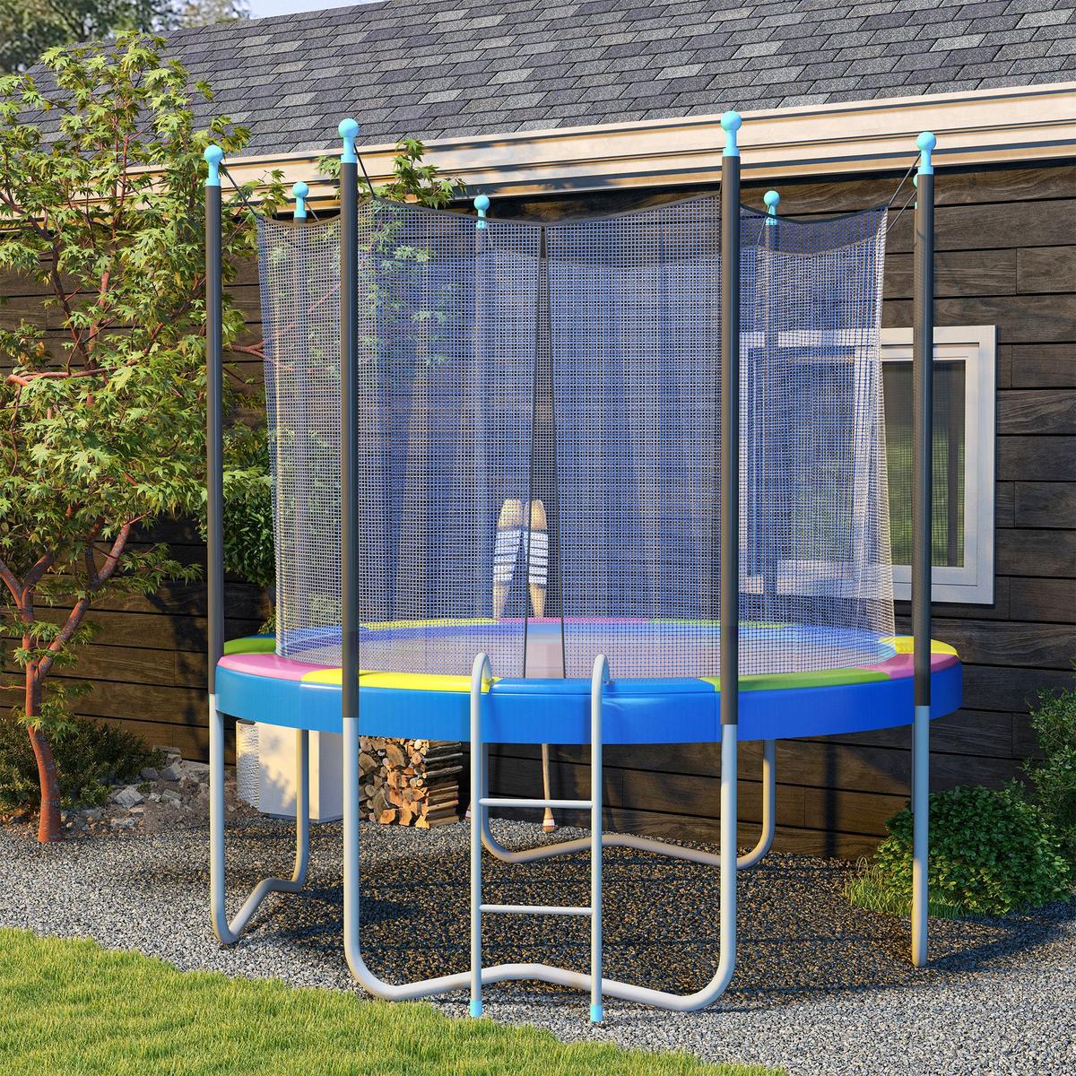 TRAMPOLIN Randabdeckung Kunststoff, PE Mehrfarbig - Blau, Kunststoff (366/366cm) - SPORTNOW