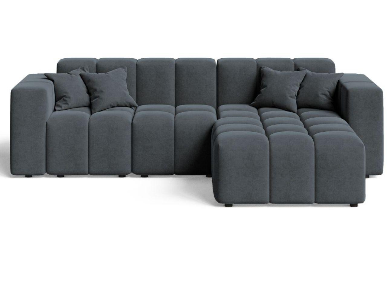 ECKSOFA Loopo Dunkelgrau Rechts - Dunkelgrau, Holz/Textil (265/180cm) - Graingold
