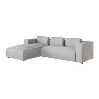ECKSOFA Zenith Grau Luxusmicrofaser, Ottomane links - Schwarz/Grau, Holz/Kunststoff (262/176cm) - S-Style Möbel