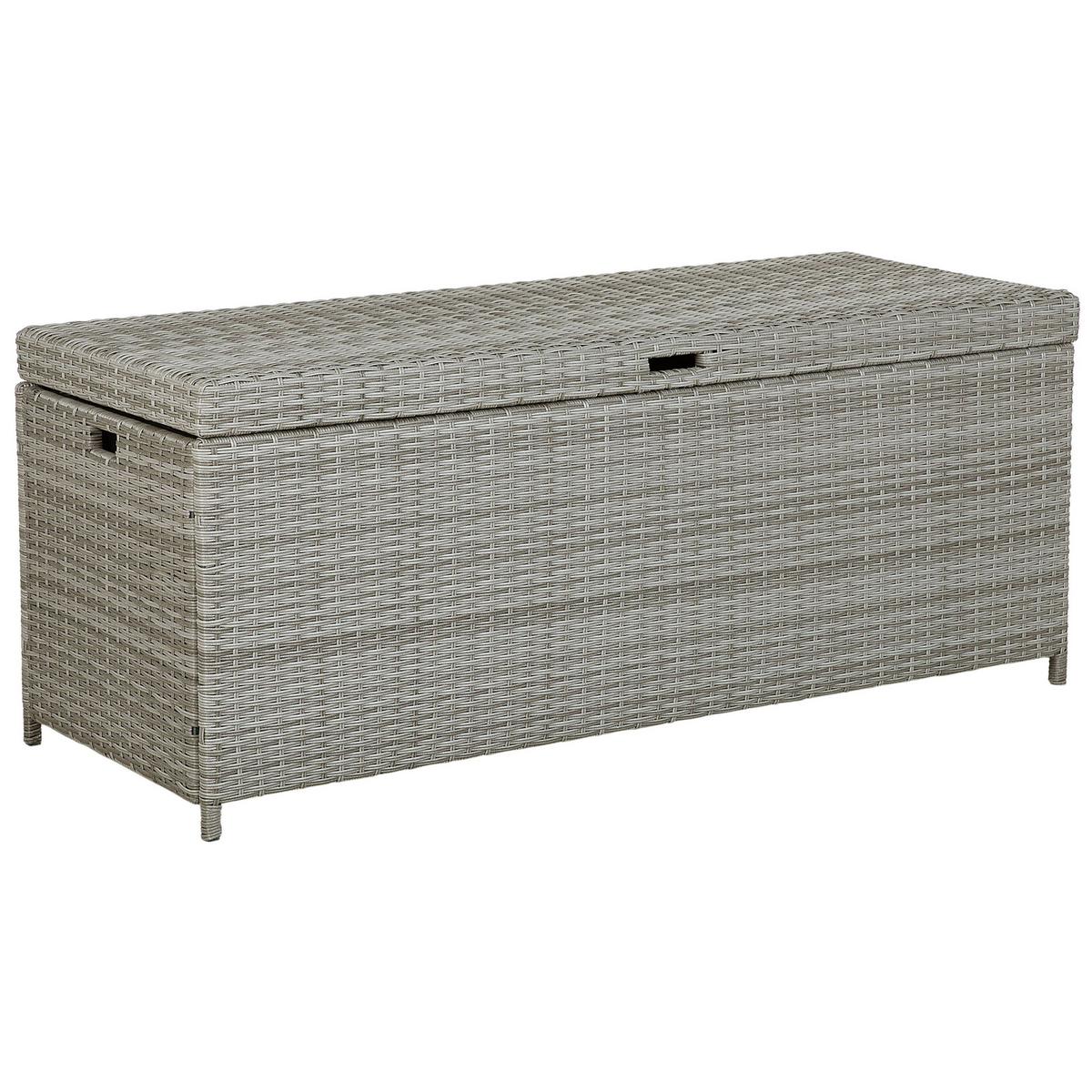 AUFLAGENBOX Rattan grau 158/63 cm Modena - Grau, Kunststoff (158/66/63cm) - Beliani