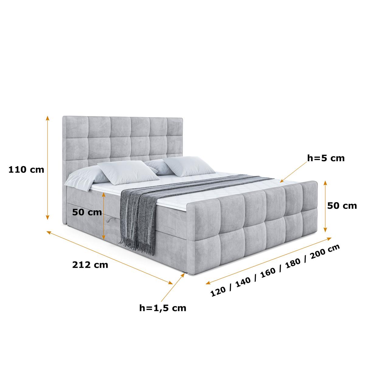 BOXBETT APO-Z - 140 x 200 - H4 - Hellgrau - Greige, Holzwerkstoff (140/200cm) - ALTDECOR
