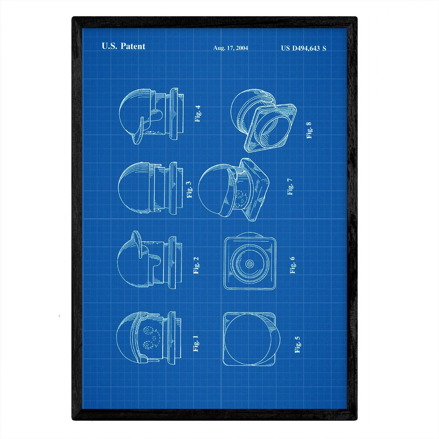 POSTER Lego Bausteine Patent A3 Rahmenlos - Blau/Schwarz, Papier (29.7/5/42cm) - Nacnic
