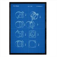 POSTER Lego Bausteine Patent A3 Rahmenlos - Blau/Schwarz, Papier (29.7/5/42cm) - Nacnic