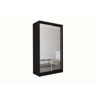 SCHWEBETÜRENSCHRANK FIORELLA 150/216/61 cm 2-türig mit Spiegel Schwarz - Schwarz, Holzwerkstoff (150/216/61cm) - MASSENO