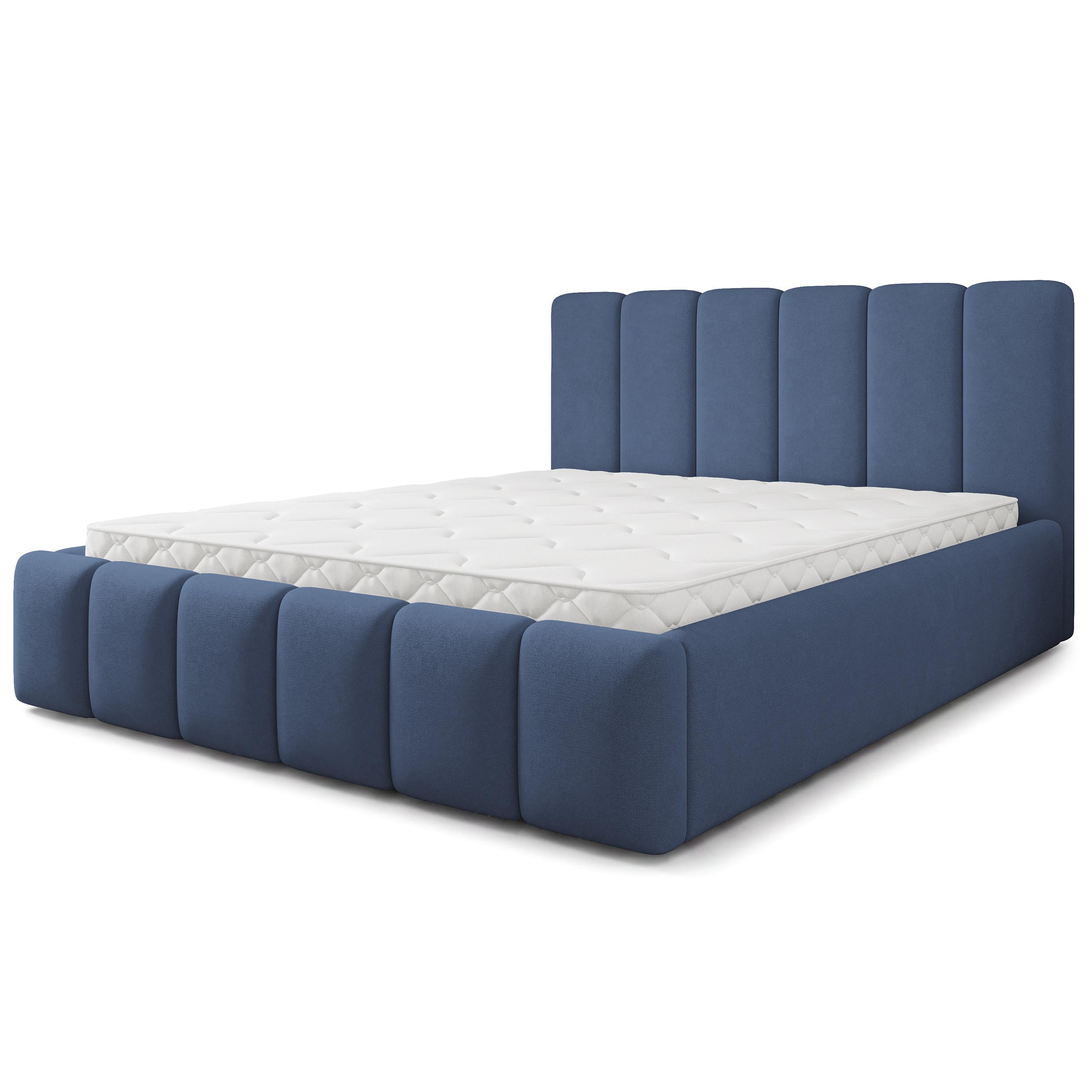 POLSTERBETT ATTORA SR 120x200 cm mit Bettkästen - Blau - Blau, Holz (120/200cm) - MASSENO