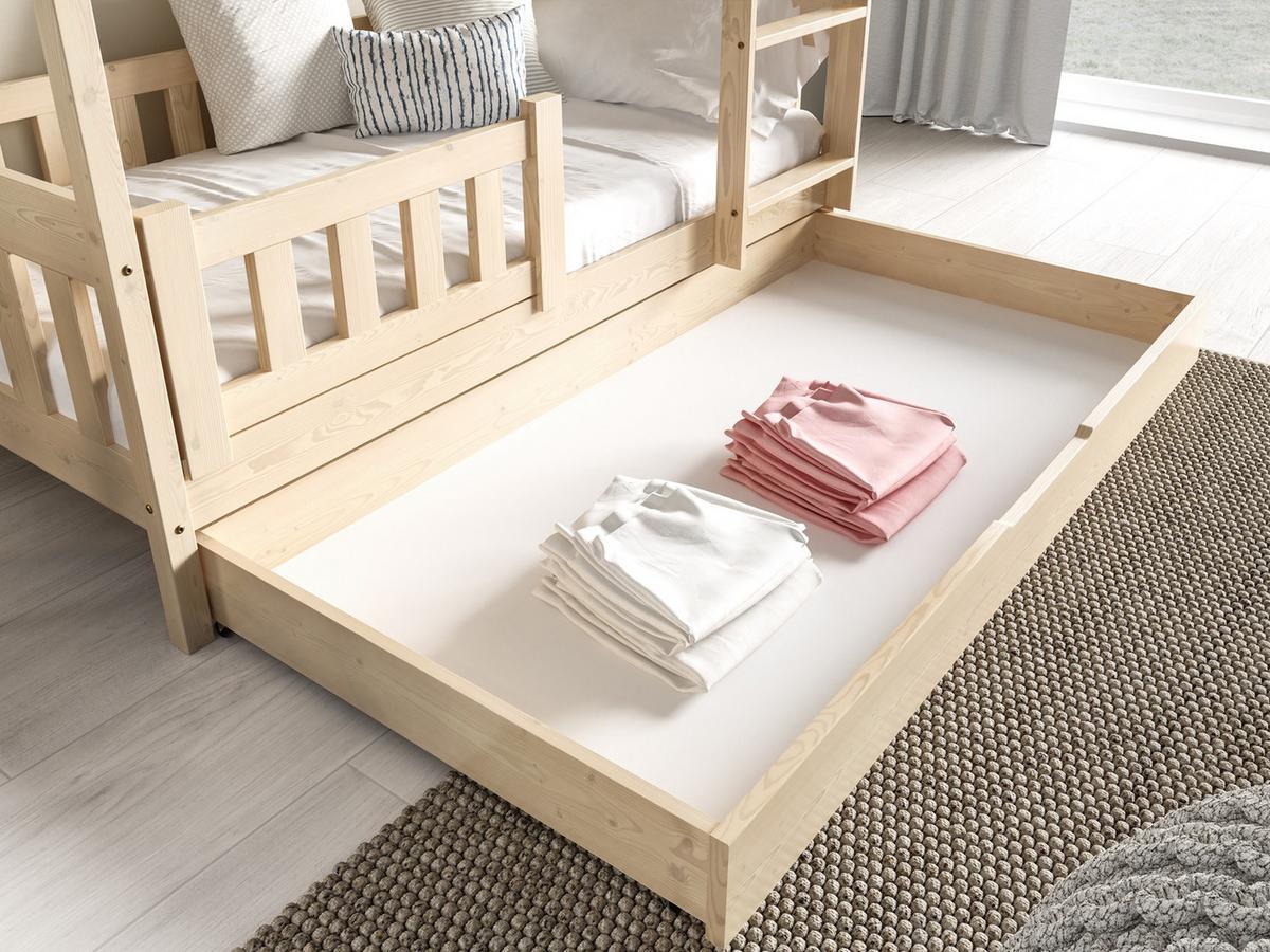 ETAGENBETT SIMBA mit Bettkasten 80x160 cm Kieferfarben - Kieferfarben, Holz (80/160cm) - MASSENO