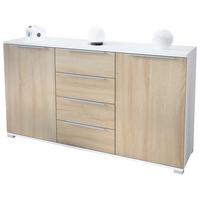 SIDEBOARD Linio Eiche sägerau - Eiche Bianco, Holzwerkstoff (138.5/75.5/35cm) - Vladon