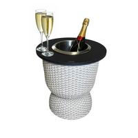 3-IN-1 LOUNGETISCH MIT EDELSTAHL-KÜHLER Paris Champagner/Schwarz 43 cm - Champagner/Schwarz, Kunststoff/Metall (41/41/43cm) - COOTAB Cooler Table