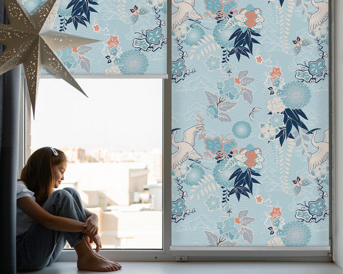 INNENROLLO - Fensterrollo - Rollo - 60x40 cm - Blaue Natur - Blau, Kunststoff (60/140/0.5cm) - TULUP