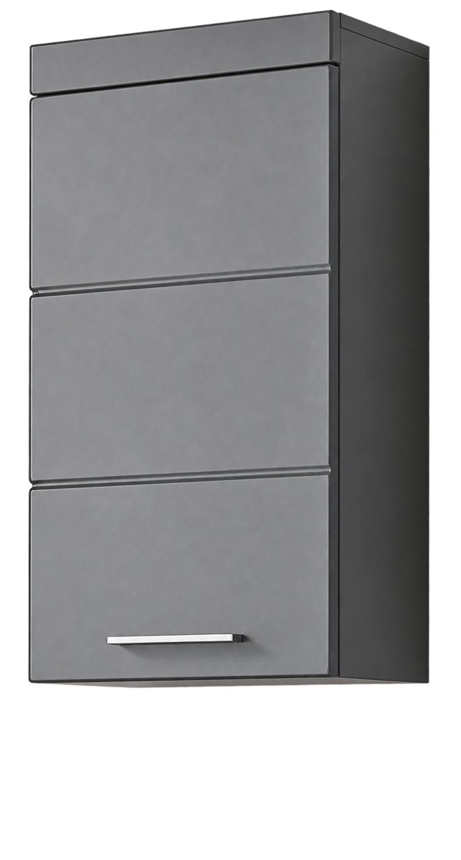 HÄNGESCHRANK grau Hochglanz 37 x 77 cm, Badschrank hängend - Grau, Holzwerkstoff/Kunststoff (37/77/23cm) - Top.Furn