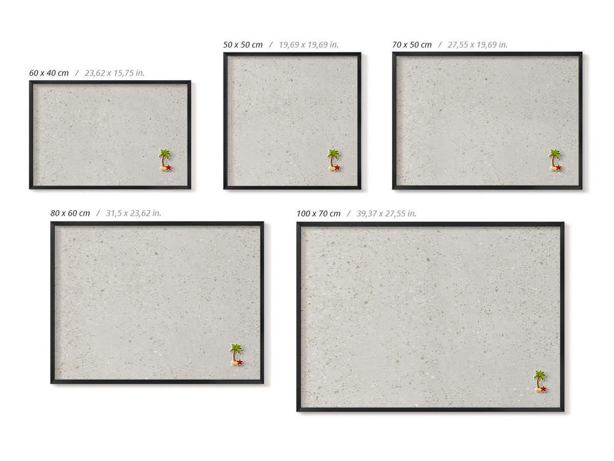 MAGNETTAFEL 80x60 cm Schwarzer Rahmen Helles Steinzeug - Samtahornfarben, Metall (80/60/0.4cm) - TULUP