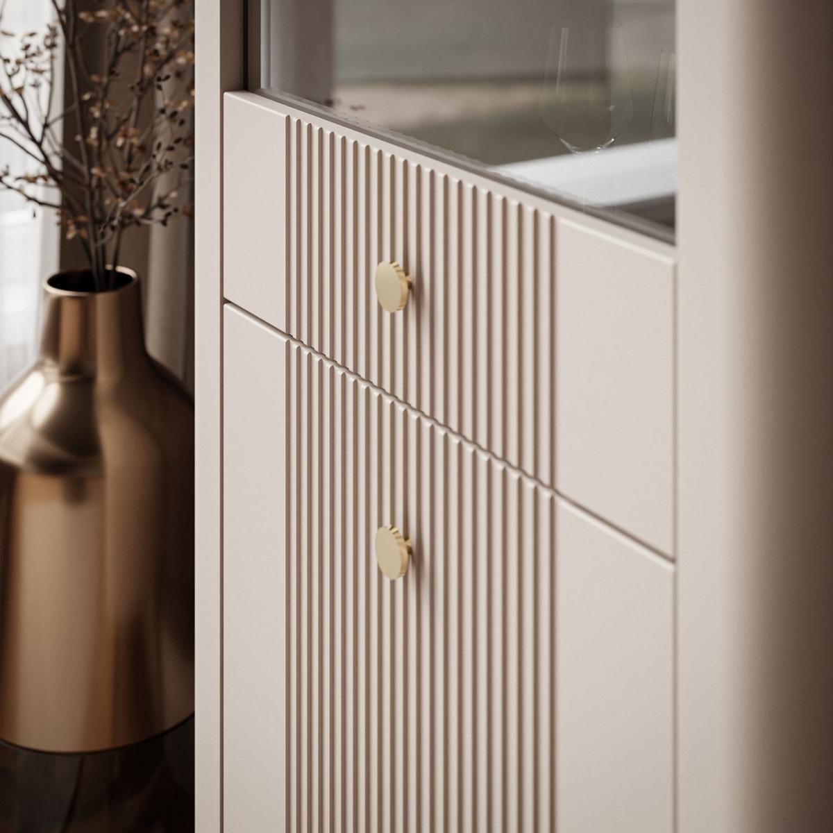 VITRINE ELYSIA KASCHMIR mit LED-Beleuchtung - Kaschmir, Holzwerkstoff (65/180/39cm) - Lookway
