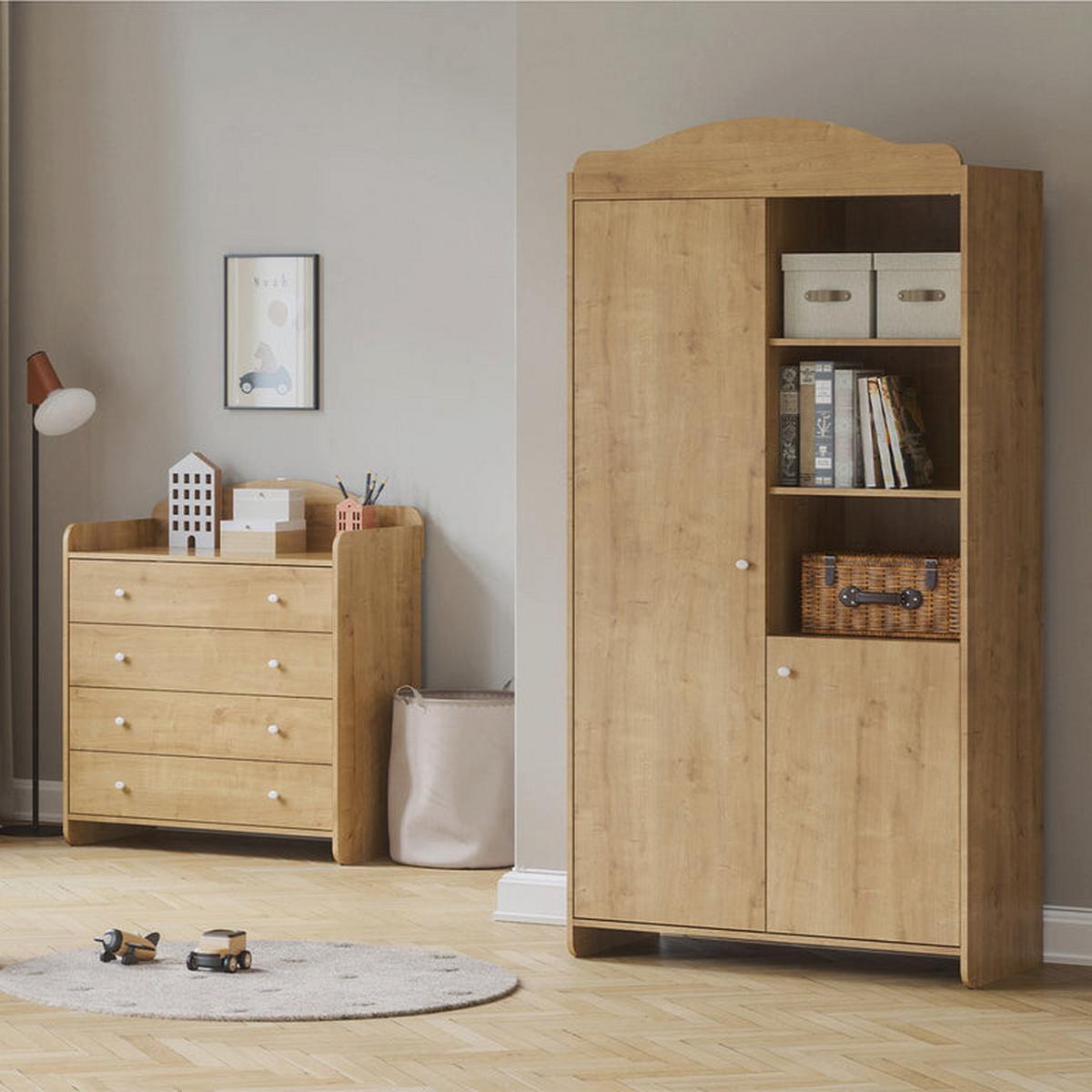 SCHRANK 2 Türen Megeve Holz - Braun, Holzwerkstoff (100/199/50.1cm) - Petits-meubles