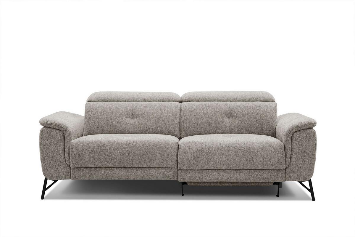 SOFA AVENA 3-Sitzer mit 1 Relaxfunktion, taupe - Taupe, Holzwerkstoff/Textil (204/80/108cm) - Wozimo