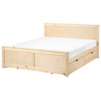 BETT mit 4 Schubladen 140/200 cm Kiefernholz Hellbraun Dauphin - Hellbraun, Holz (140/200cm) - Beliani