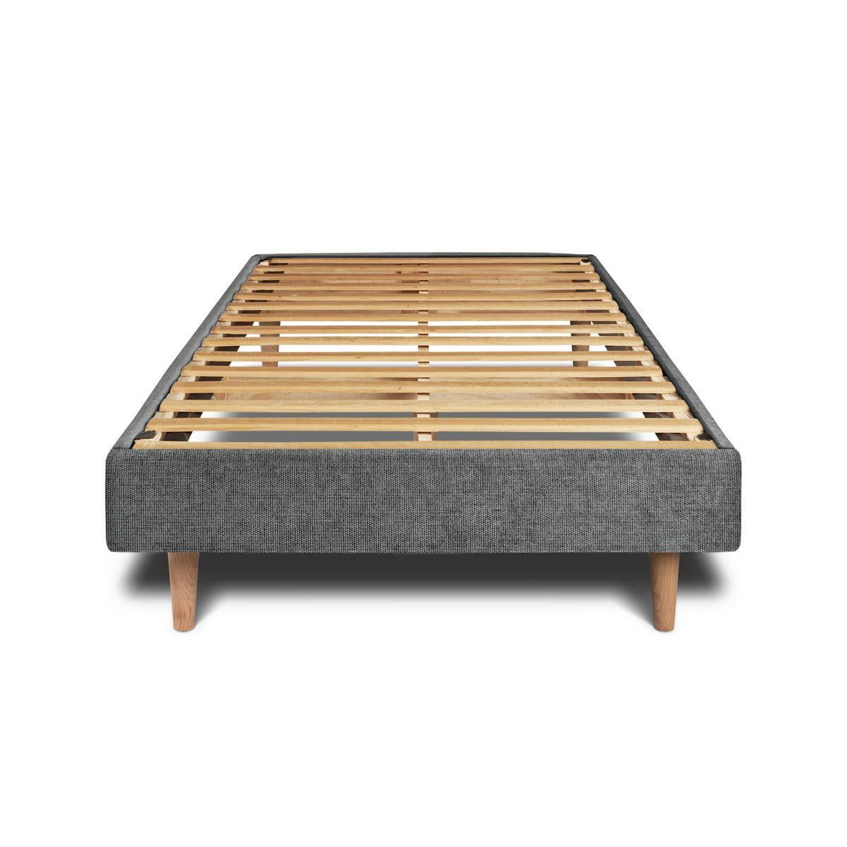 LATTENROST – Stoff – Im Bausatz - 90 x 200 cm - Beige/Anthrazit, Karton/Holz (90/200cm) - Sommeil de Plomb