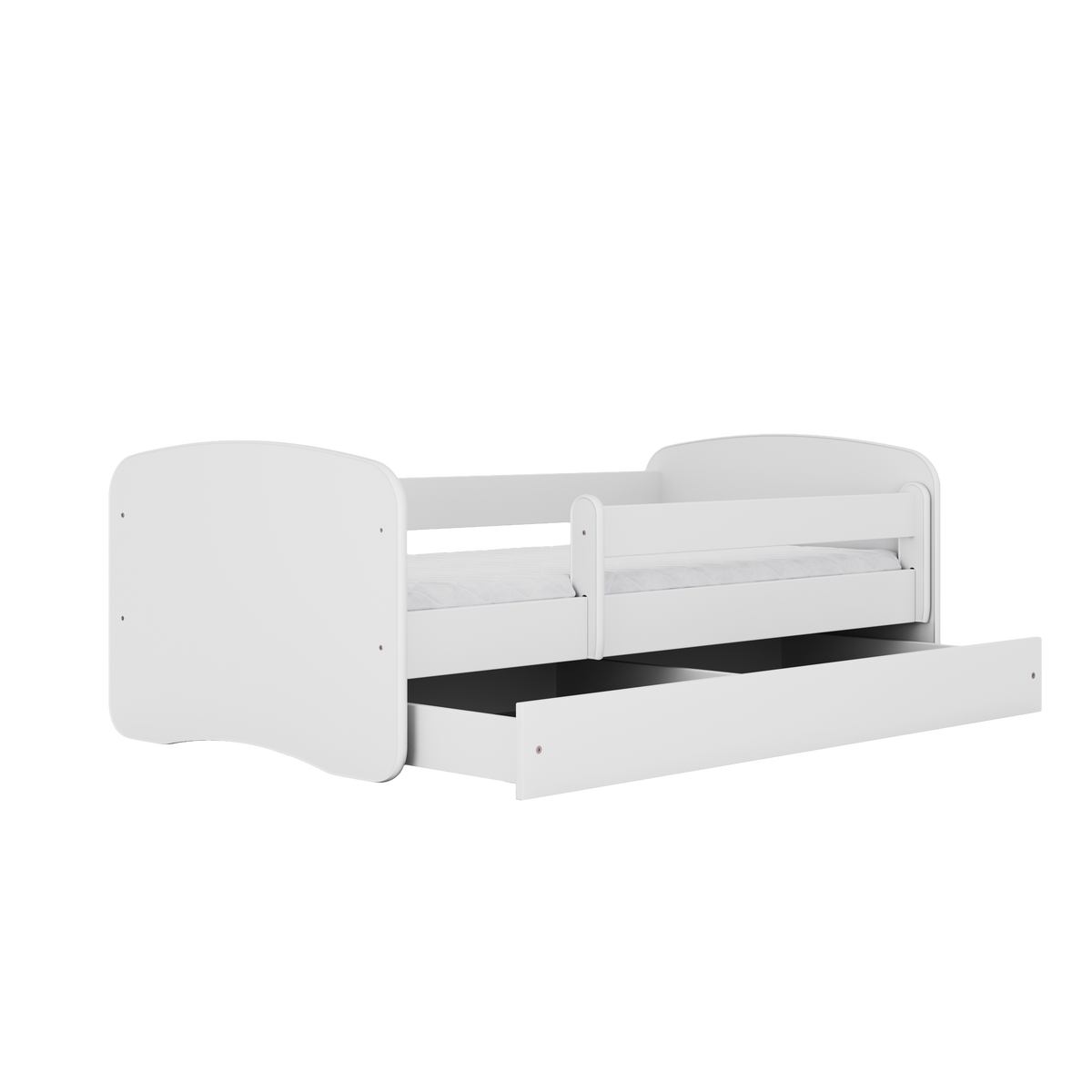 KINDERBETT ohne Muster mit Schublade 140/70 Weiß 80/61/144 - Weiß, Holzwerkstoff (70/140cm) - RAUMHIRSCH FURNITURE
