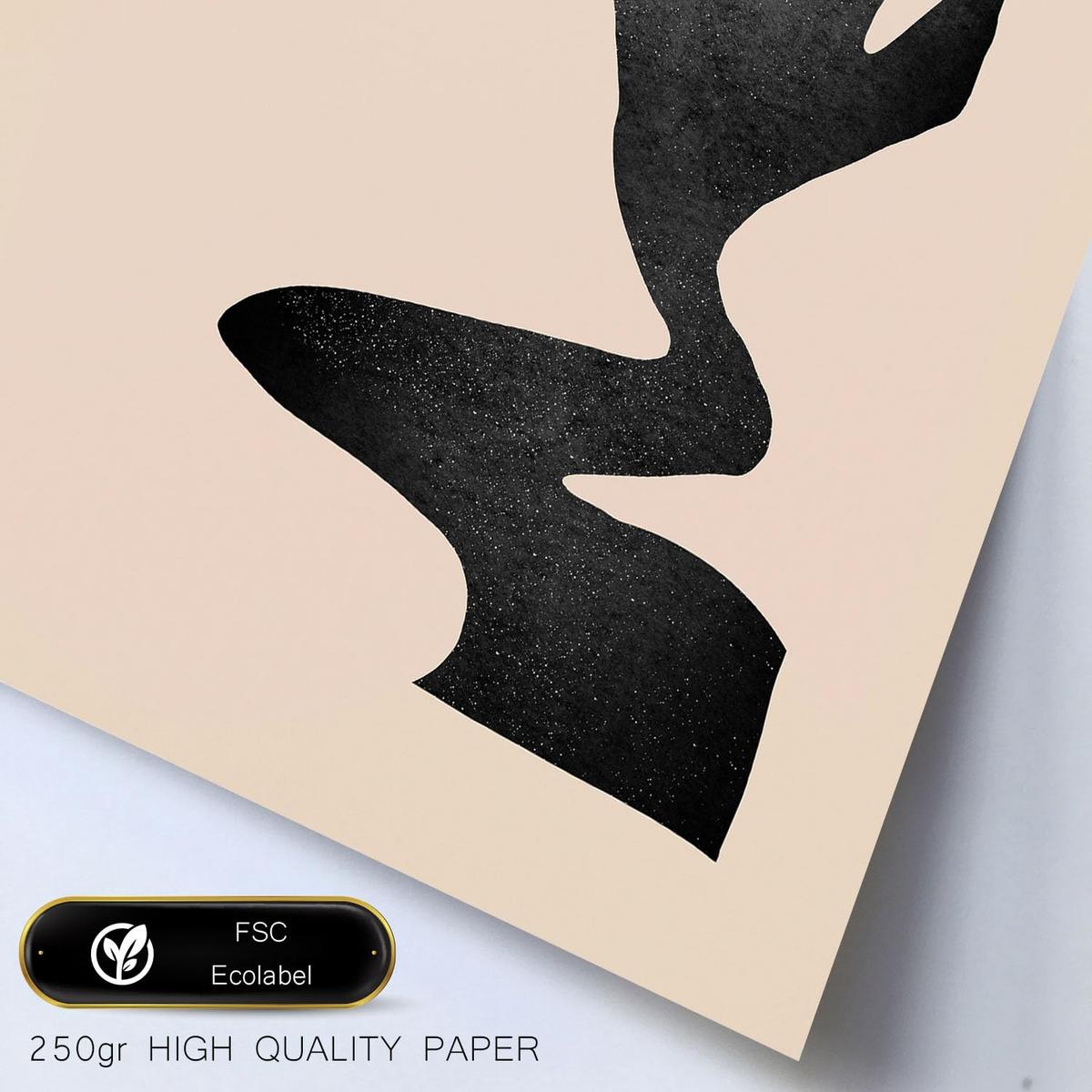 POSTER Set Mit 6 Mitternachtsmond In Kulissen Abstracts Ästhetische Dekorative Gemälde Für Ihr Wohnzimmer Zuhause A3 & A4 Schwarzer Rahmen - Schwarz, Papier (29/3cm) - Nacnic