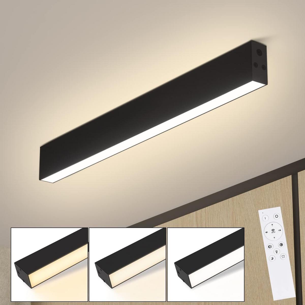 LED-DECKENLEUCHTE Werner 53.6/3.5/5.5 cm - Schwarz, Metall (53.5/5.2/3.3cm) - ZMH