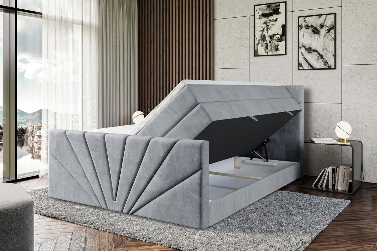 BOXSPRINGBETT MILTIO-Z KING - 140x200 - H3/H4 - Grau - Grau, Holzwerkstoff (140/200cm) - ALTDECOR