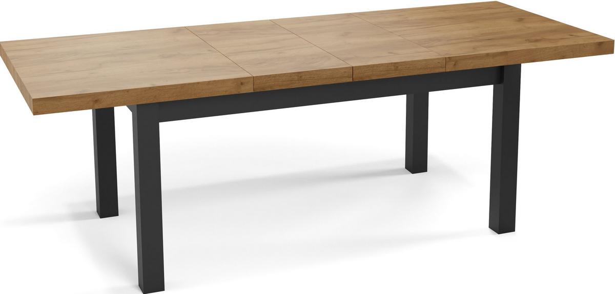 ESSTISCH Gemini rechteckig ausziehbar, Wotan Eiche 170-250/90/78 cm - Eiche Wotan/Schwarz, Holz/Holzwerkstoff (90/250/78cm) - WFL GROUP