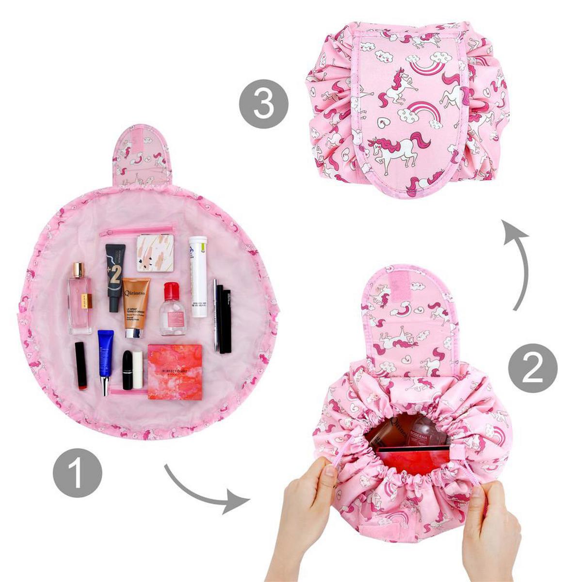 KOSMETIKTASCHE mit Reißverschlussfächern - Rosa, Kunststoff (54/1/62cm) - Intirilife