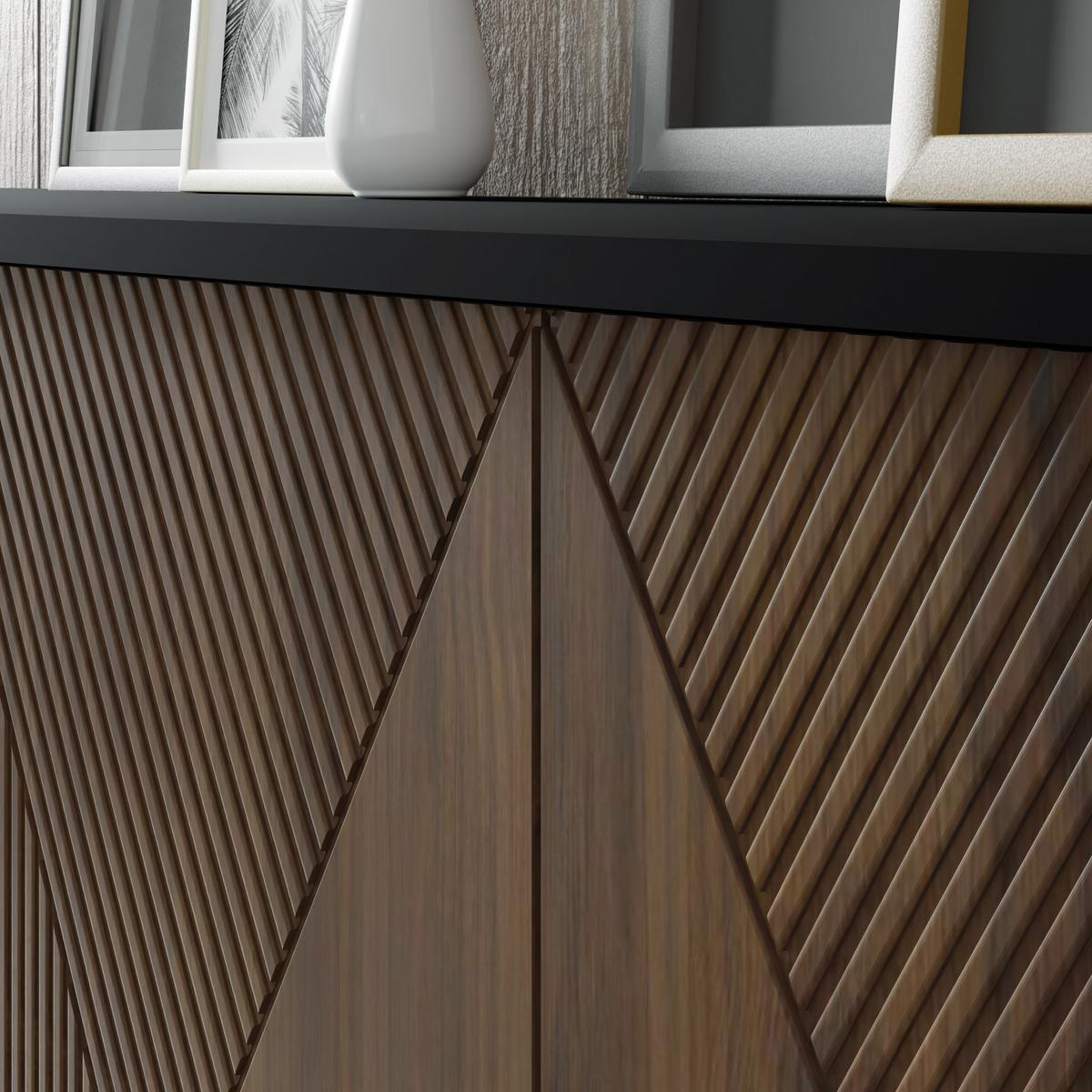 KOMMODE Schwarz, Catania Eiche 180/89/40 - Schwarz, Holzwerkstoff (180/89/40cm) - RAUMHIRSCH FURNITURE