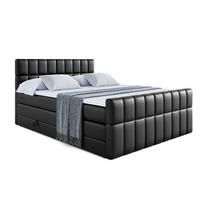 BOXSPRINGBETT MIAMI-Z KING - 180x200 - H3/H4 - Schwarz Hochglanz - Schwarz Hochglanz, Holzwerkstoff (180/200cm) - ALTDECOR