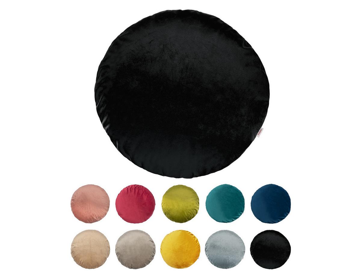 KISSENHÜLLE Rund Samt&Sonders schwarz 40 cm Ø - Schwarz, Textil (40/40cm) - beties Heimtextil