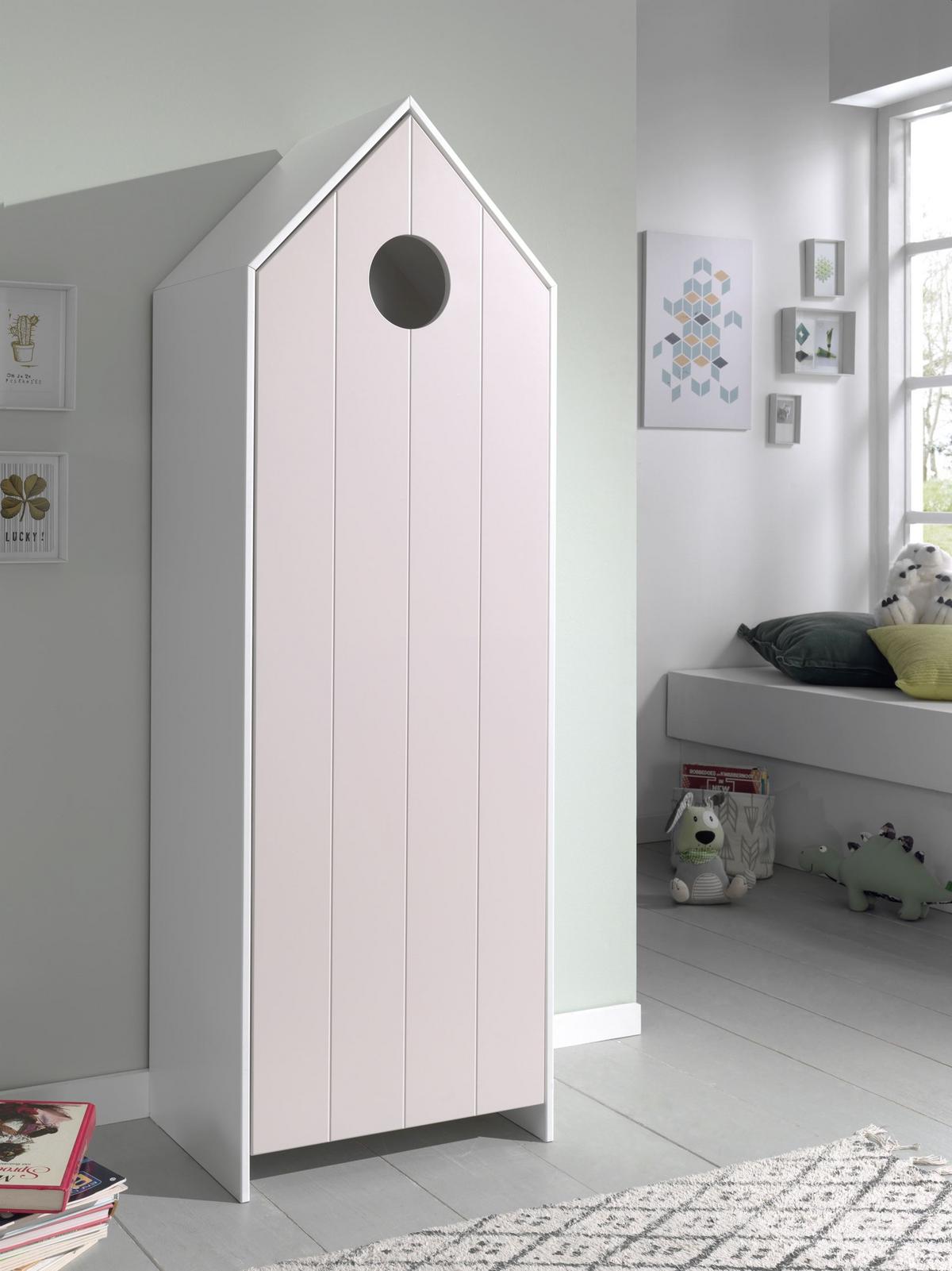 REGALSCHRANK Kania 58x37x171 MDF+Holzwerkstoff Weiß /Pink - Pink/Weiß, Holzwerkstoff (58/171/37cm) - 58aufmkessel