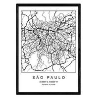 POSTER Sao Paulo Nordic-Stil A4 Schwarzer Rahmen - Schwarz, Papier (29.7/5/21cm) - Nacnic