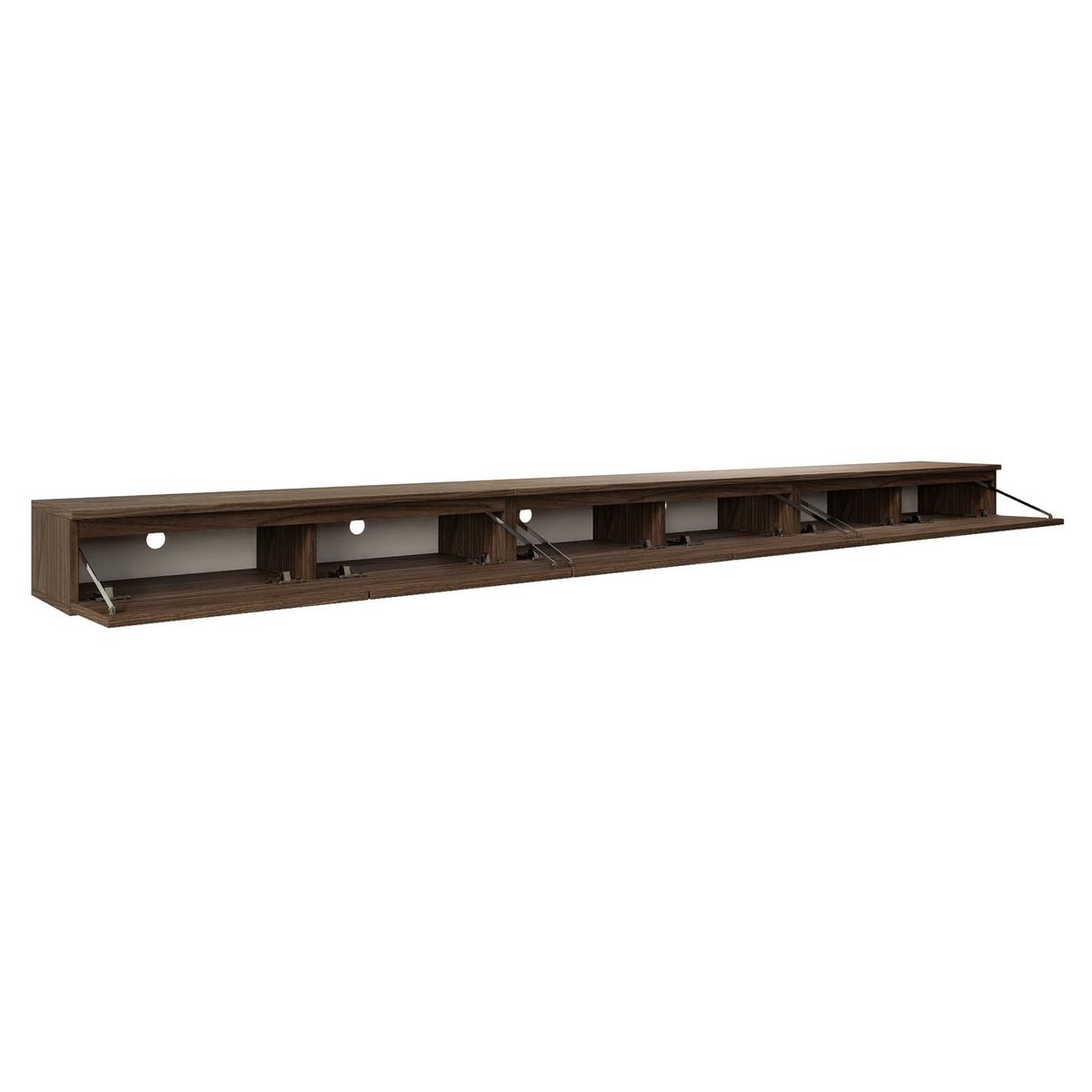 TV-LOWBOARD Bemmi Slim 6-türig, Holzoptik Walnuss Wisconsin, 300 cm - Dunkelbraun, Holzwerkstoff (300/18.2/31.6cm) - Selsey